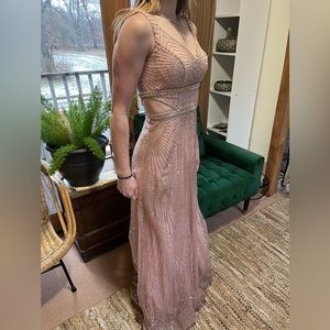 Light pink sparkly Prom dress.